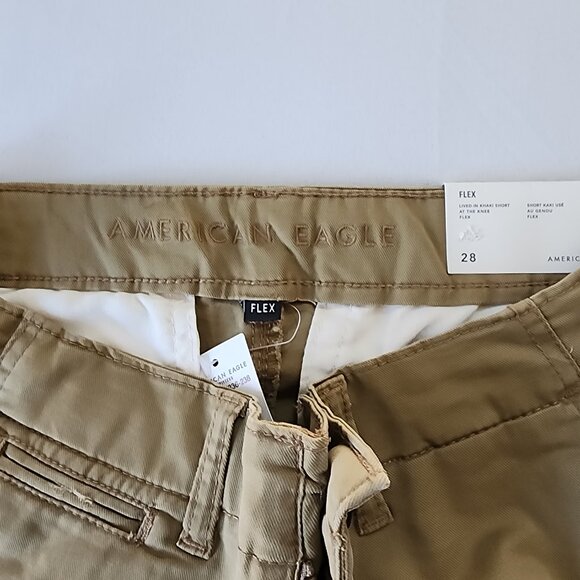 Mens American Eagle Lived-In Khaki Short, At The Knee, Flex Size 28 - Picture 4 of 7